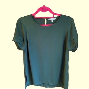 DR2 Green Top Shirt Short Sleeve Blouse Small